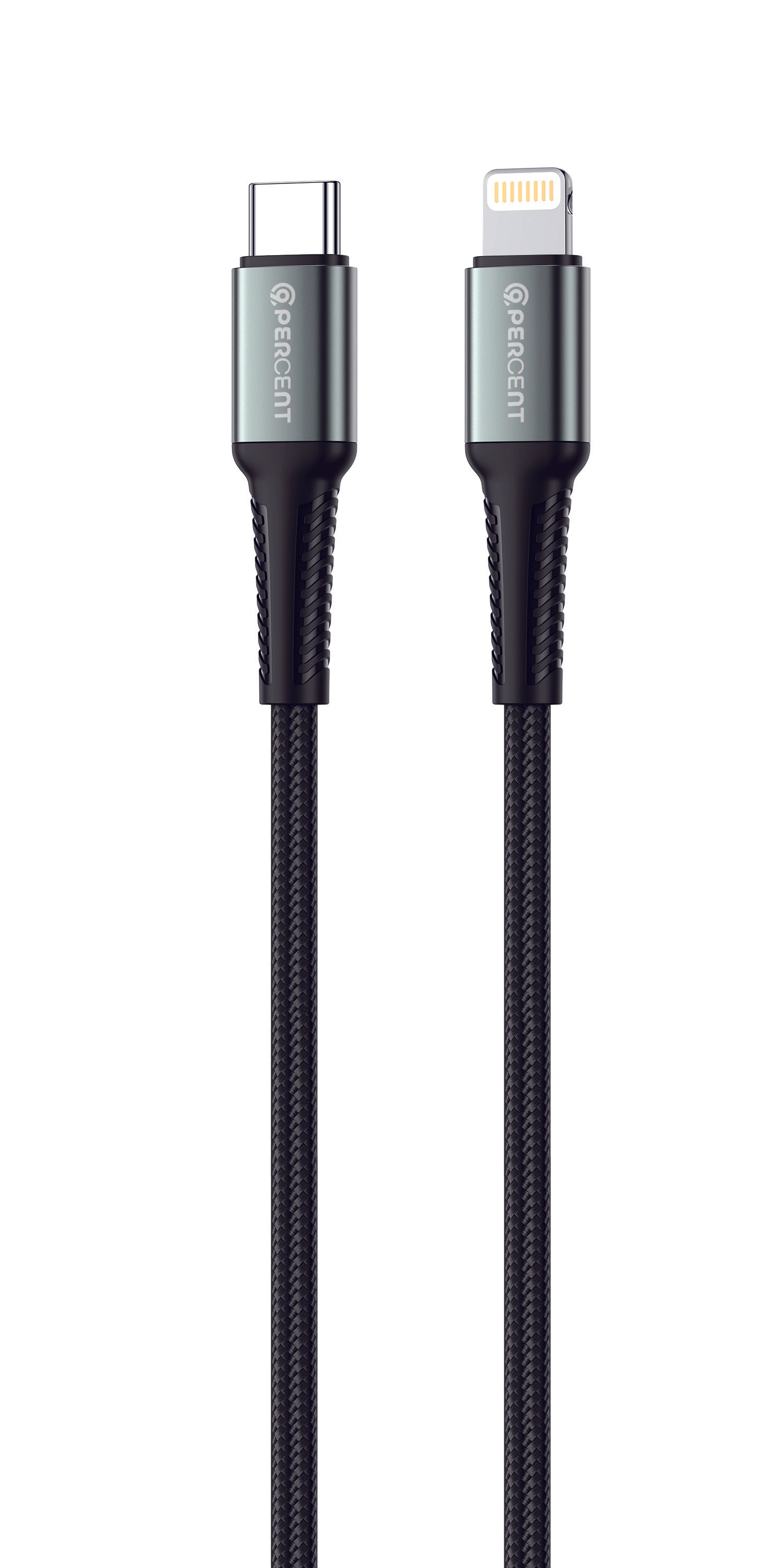 90 Percent USB-C to Lightning Nylon Braided Fast Charging Data Cable 1M | Black 90 Percent USB-C to Lightning Nylon Braided Fast Charging Data Cable 1M | Black